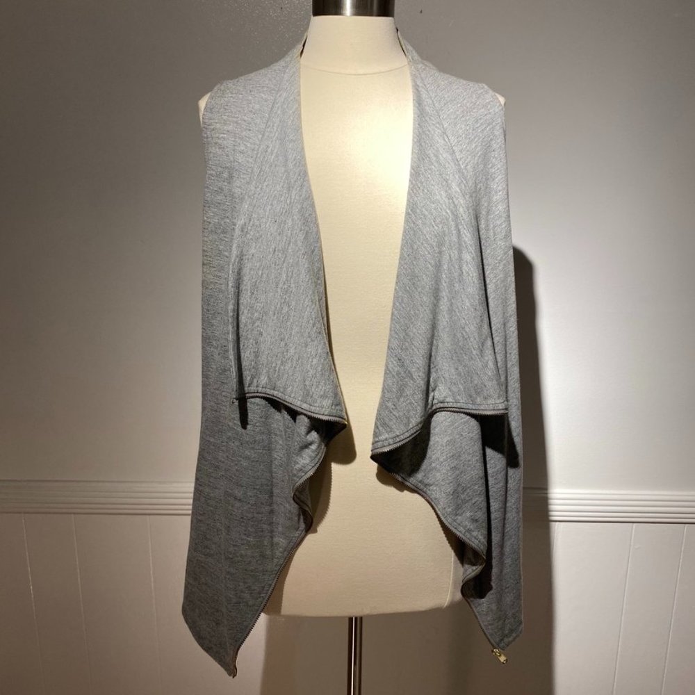 J. Crew Zip Front Waterfall Vest Gray XL